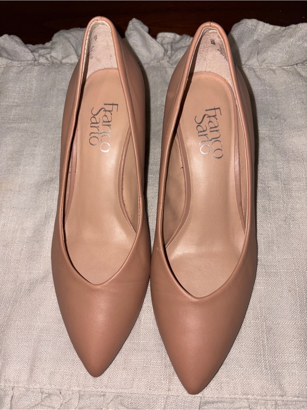 Franco Sarto Women's Pointed Toe Wedges in Nude Pink